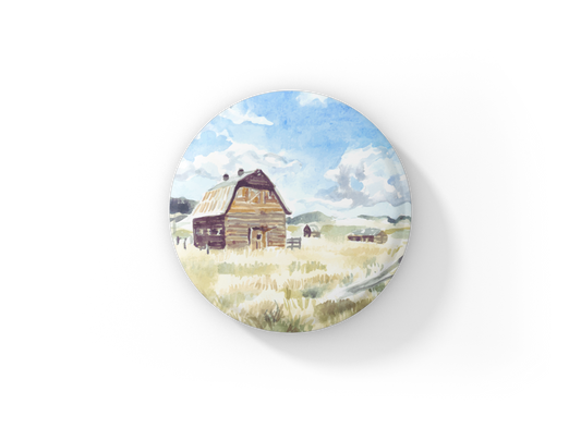 Barn Pin Back Button, Magnet, Keychain