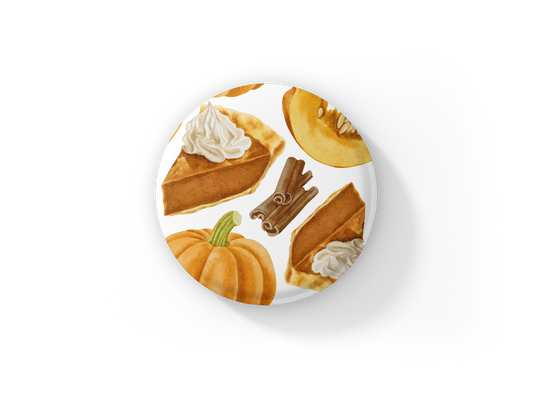 Pumpkin Pie Pin Back Button, Magnet