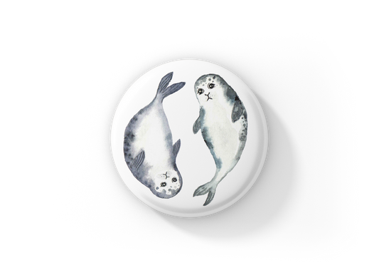 Seals Pin Back Button, Magnet