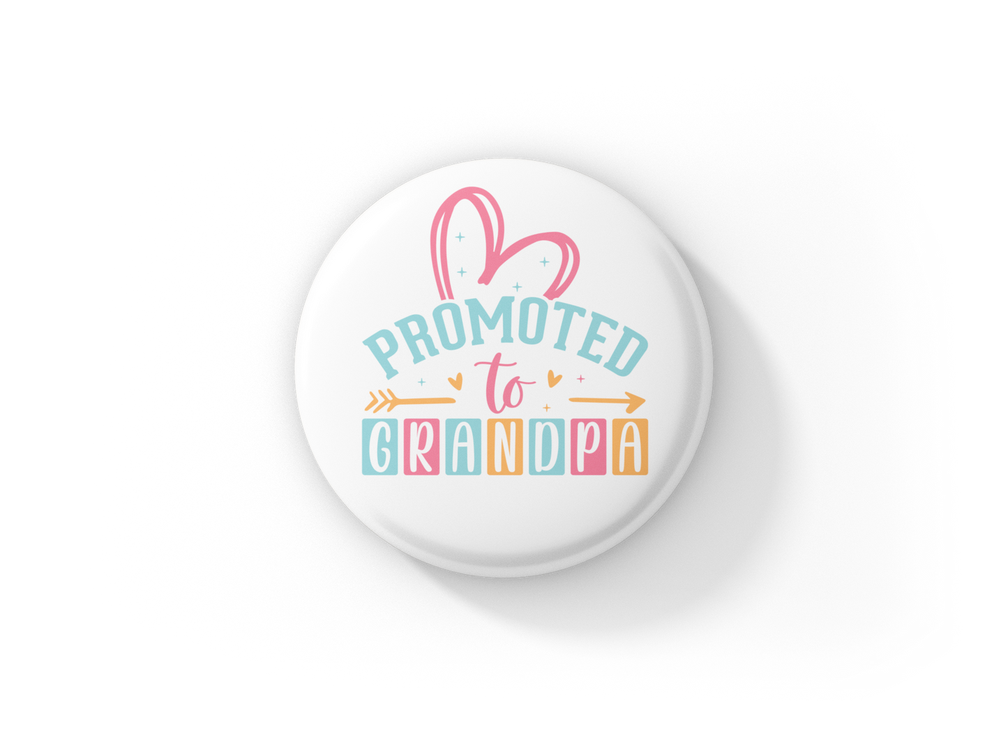 Promoted to Grandpa Pin Back Button, Magnet