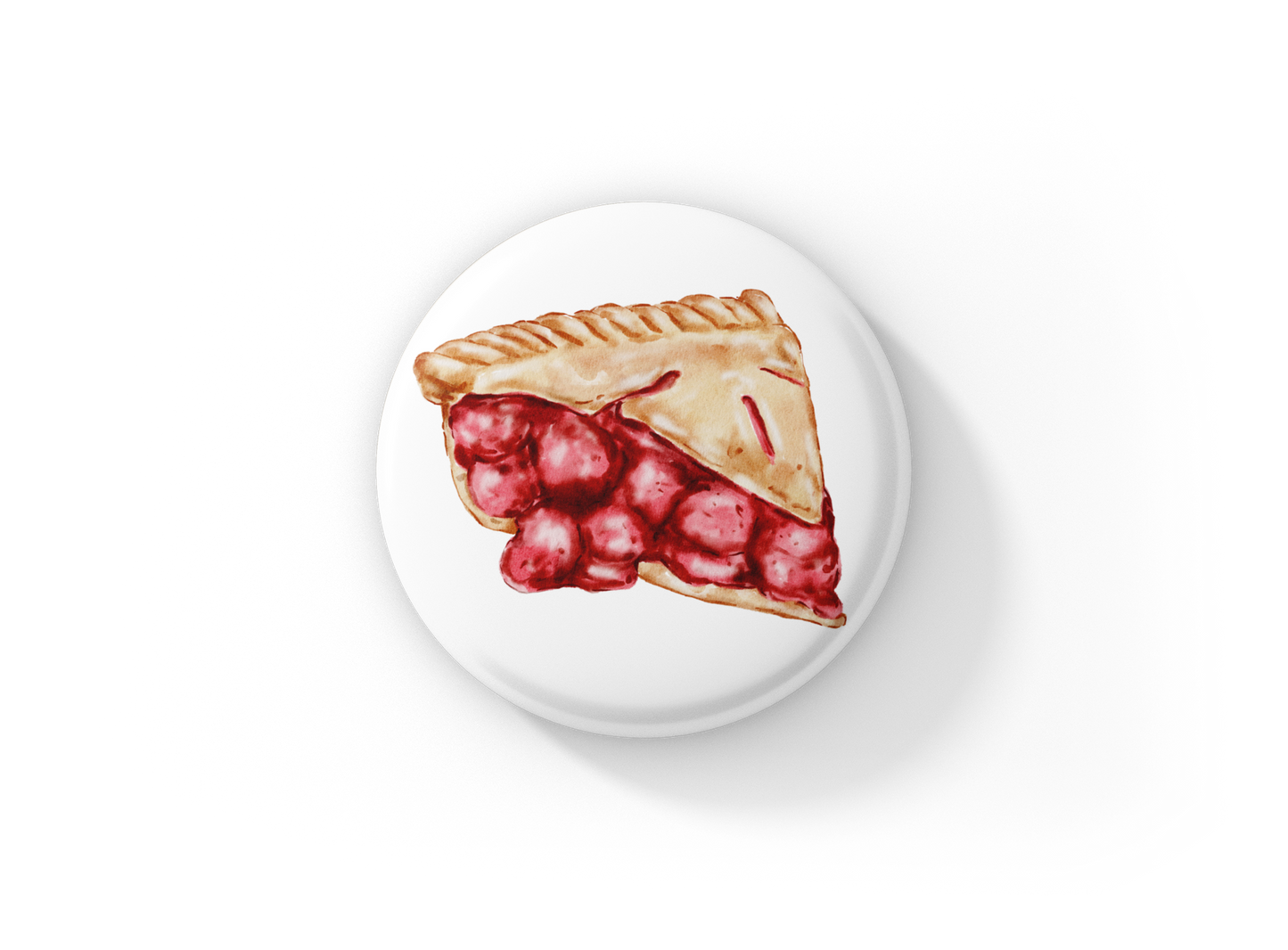 Cherry Pie Slice Pin Back Button, Magnet, Keychain