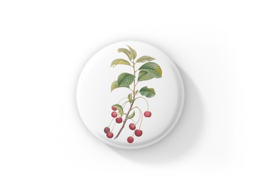 Cherry Pin Back Button, Magnet, Keychain