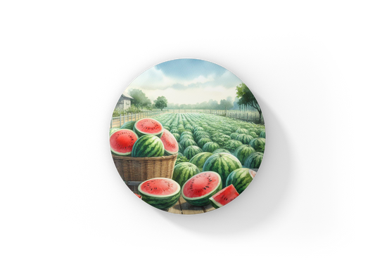 Watermelon Patch 4 Pin Back Button, Magnet
