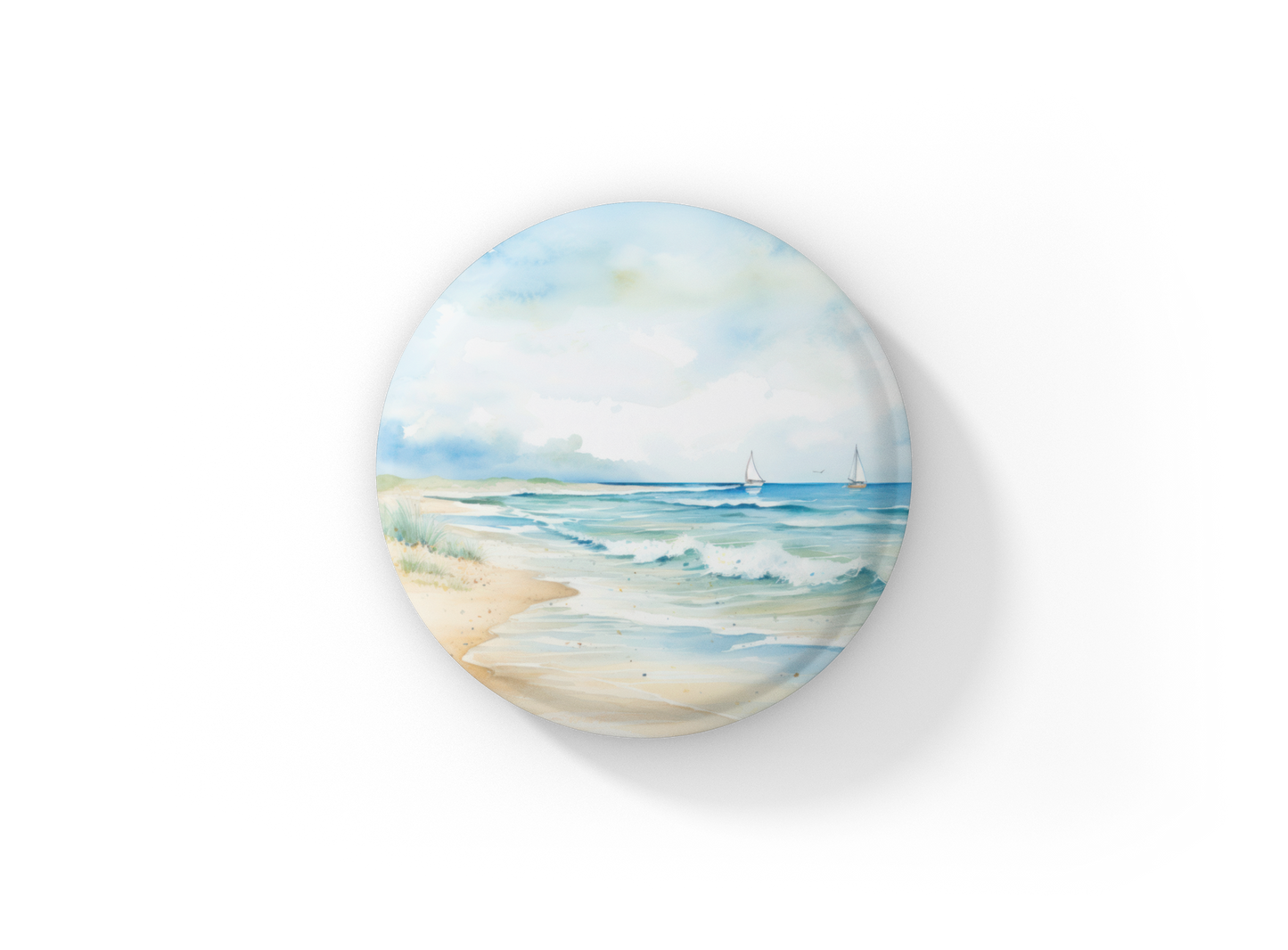 Costal Beach 2 Pin Back Button, Magnet, Keychain