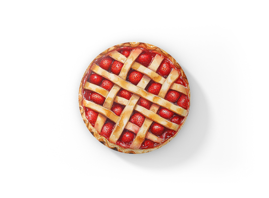 Strawberry Pie Pin Back Button, Magnet