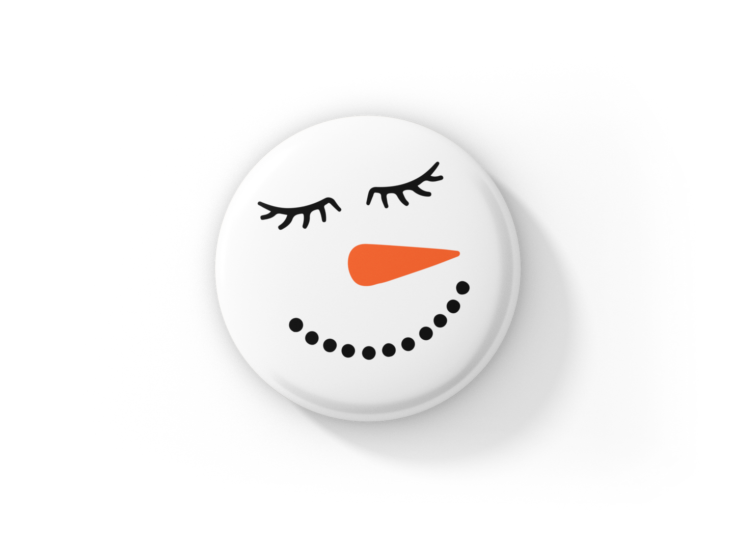 Snowman Face 4 Pin Back Button, Magnet