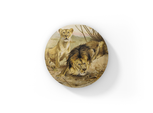 Lion Pin Back Button, Magnet, Keychain