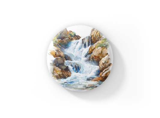 Waterfall Pin Back Button, Magnet
