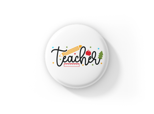 Teacher Pin Back Button, Magnet