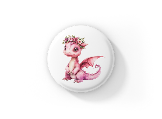 Dragon Pin Back Button, Magnet