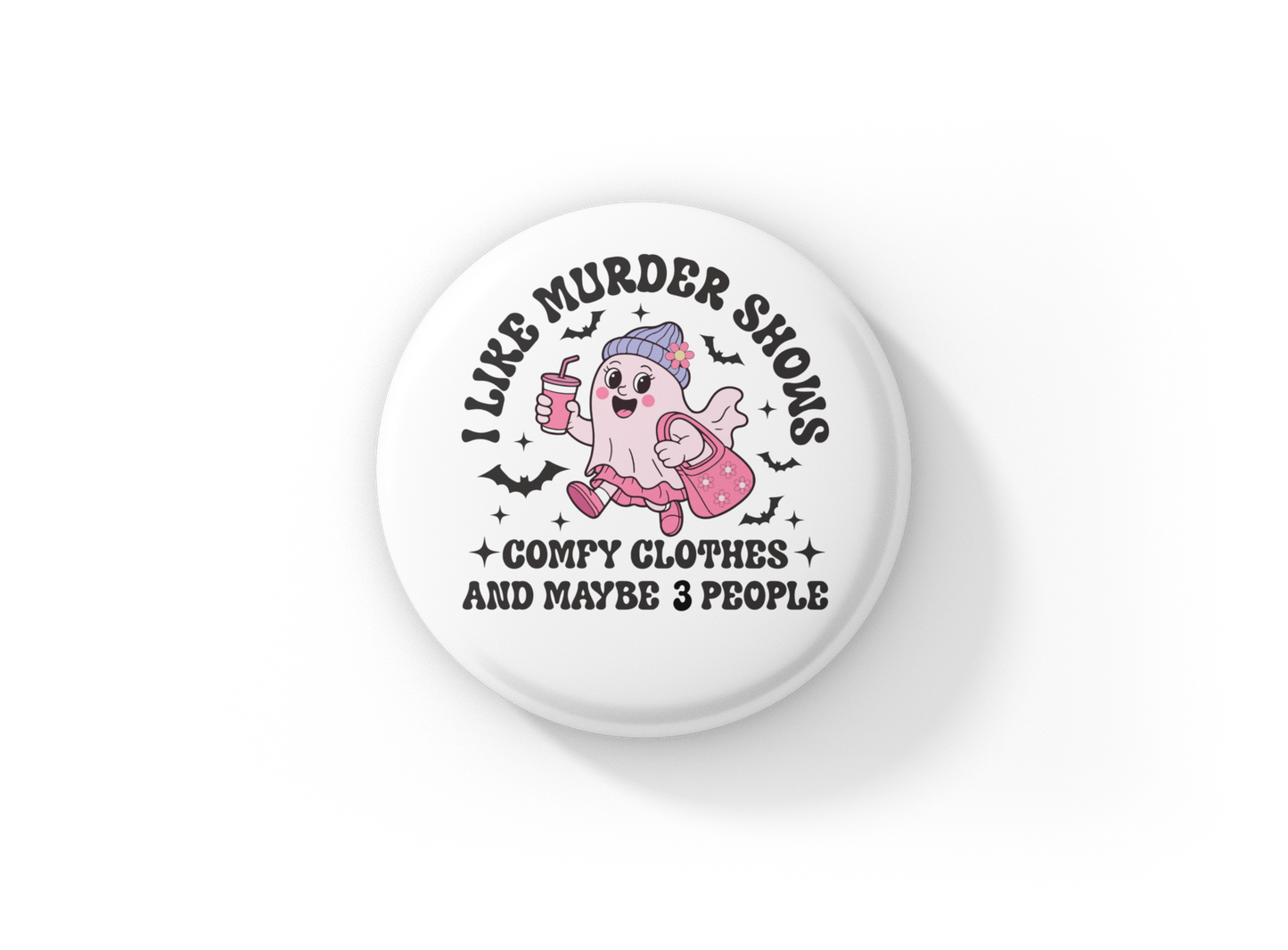 I Like Murder Shows Pin Back Button, Magnet