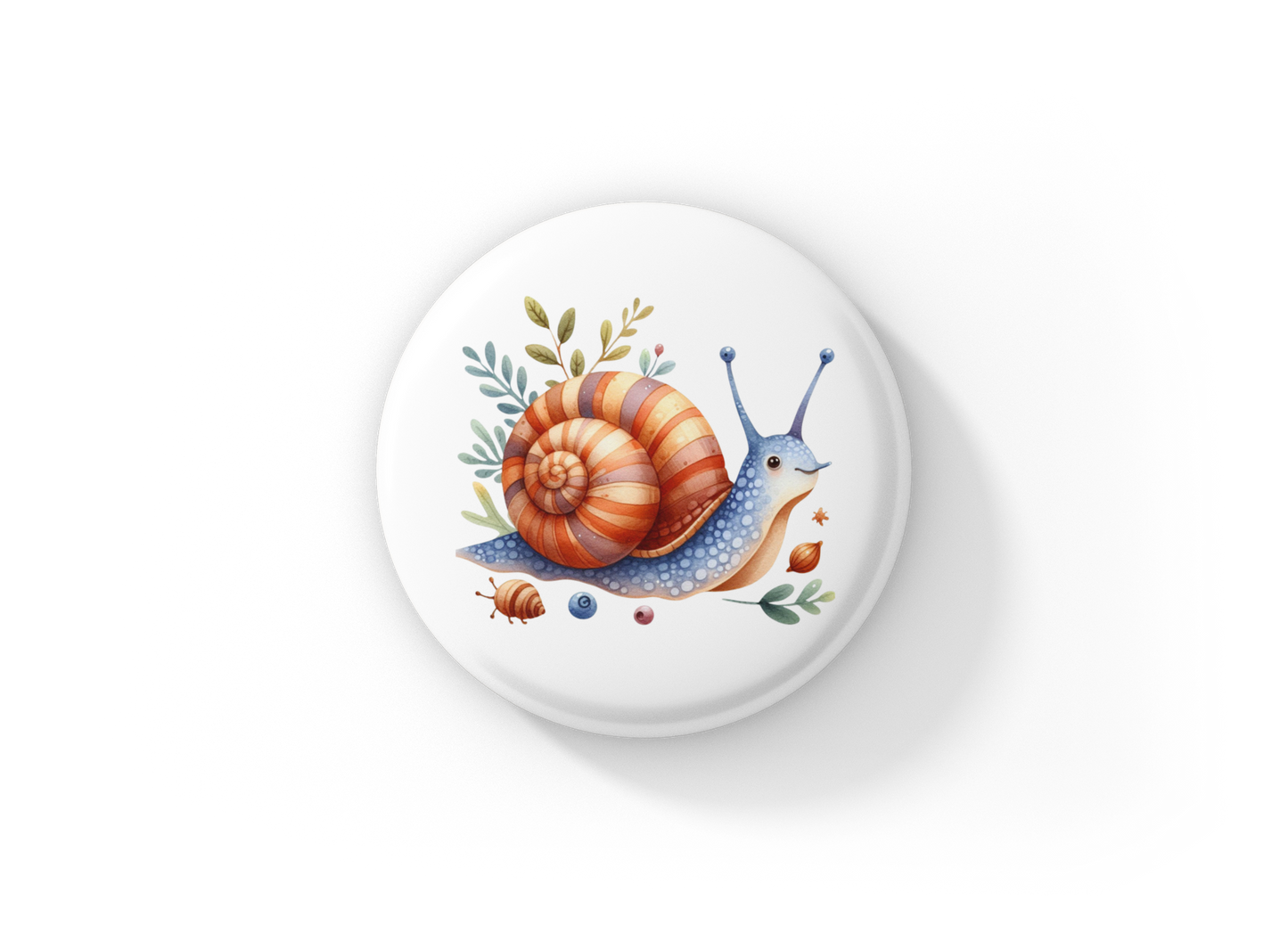 Snail Pin Back Button, Magnet