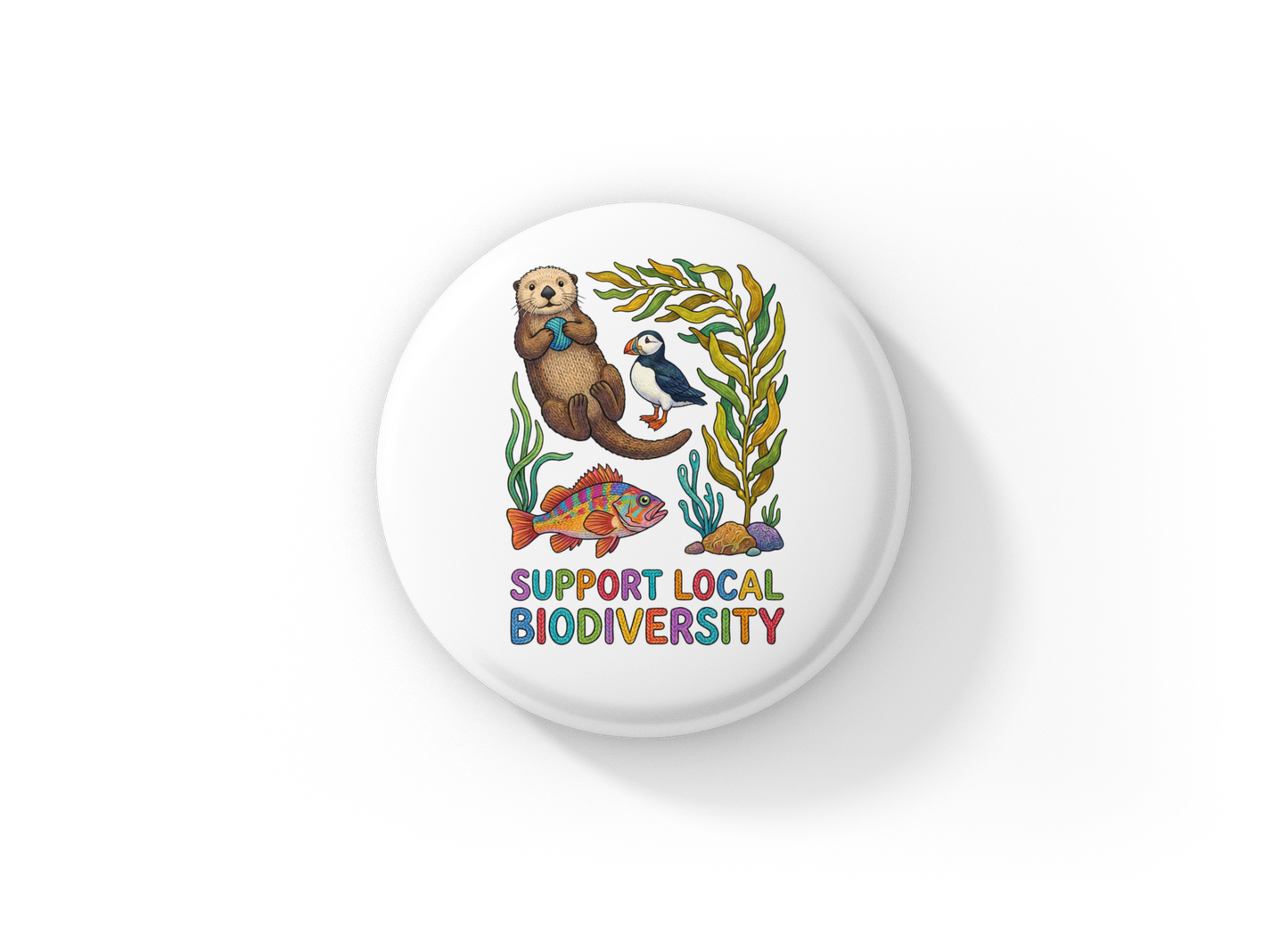 Support Local Biodiversity 5 Pin Back Button, Magnet