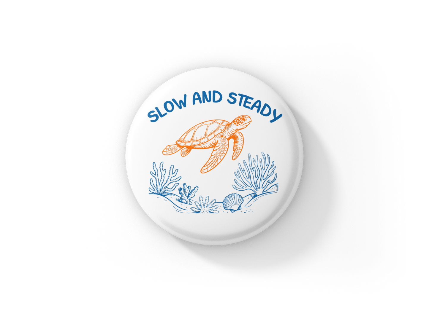 Slow and Steady Sea Turtle Pin Back Button, Magnet