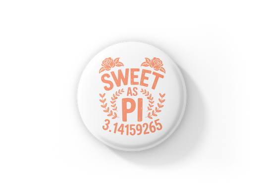 Sweet As Pi Pin Back Button, Magnet