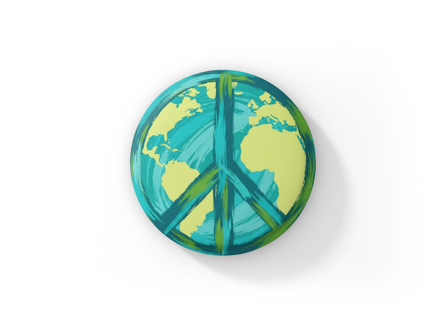 Earth Peace Pin Back Button, Magnet