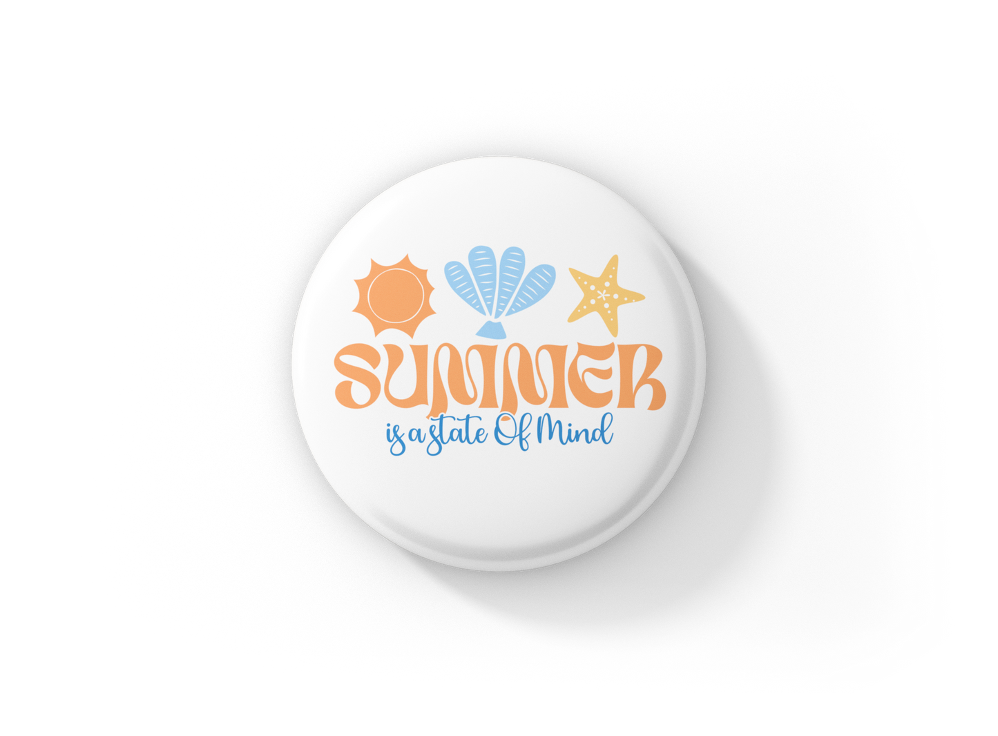 Summer Is A State of Mind Pin Back Button, Magnet