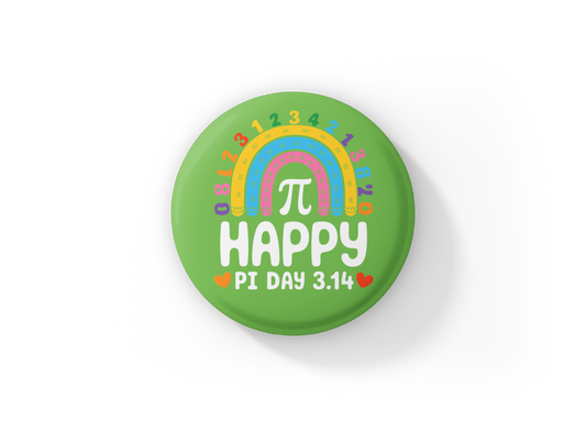 Happy Pi Day Pin Back Button, Magnet