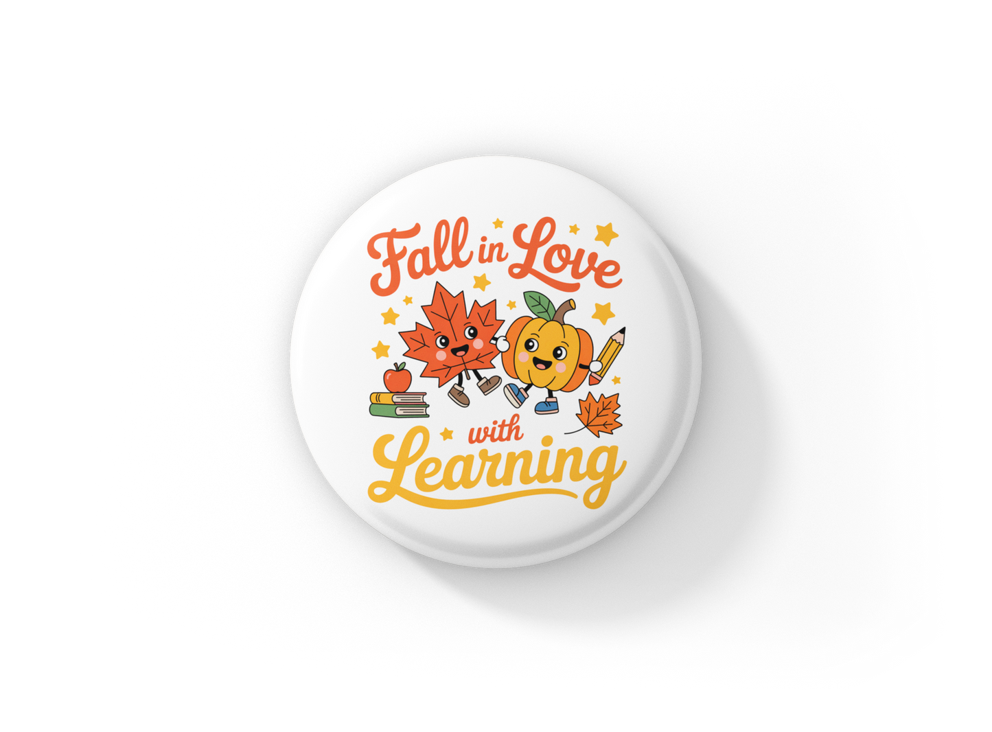 Fall In Love With Learning Pin Back Button, Magnet