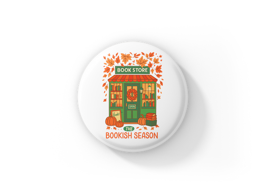 The Bookish Season Pin Back Button, Magnet