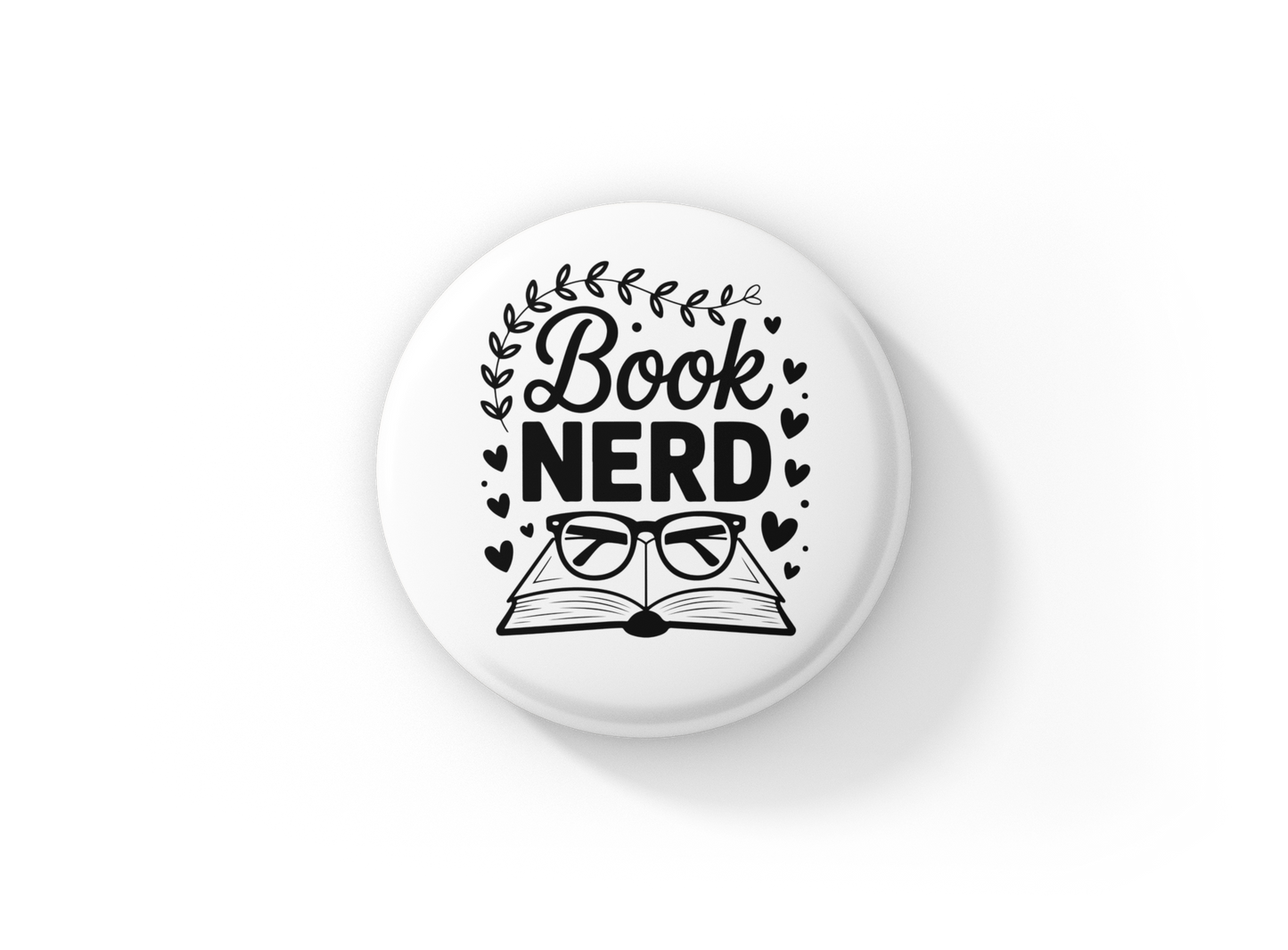 Book Nerd Pin Back Button, Magnet
