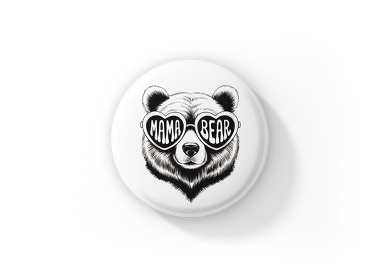 Mama Bear Pin Back Button, Magnet