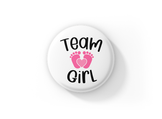 Team Girl Pin Back Button, Magnet