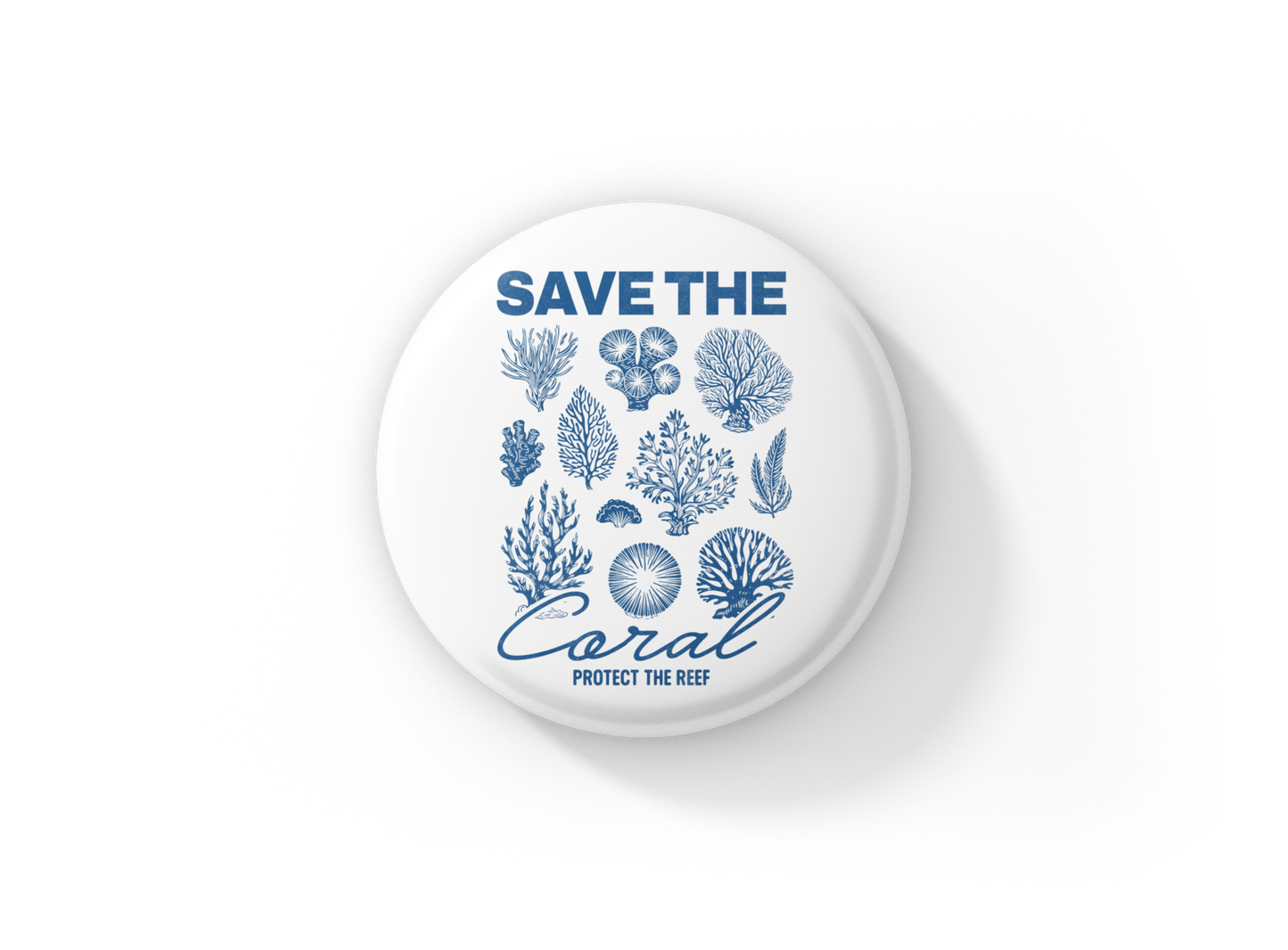 Save The Coral Protect The Reef Pin Back Button, Magnet