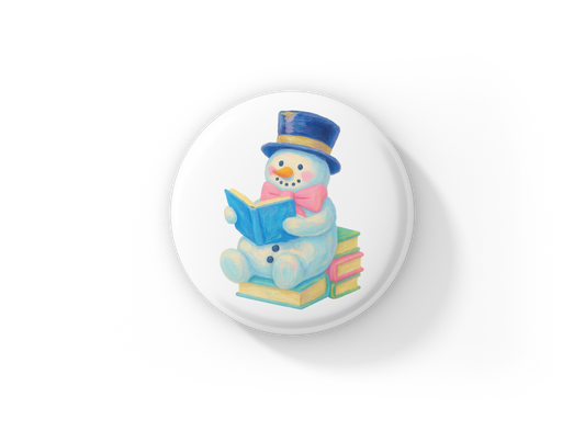 Snowman 4 Pin Back Button, Magnet