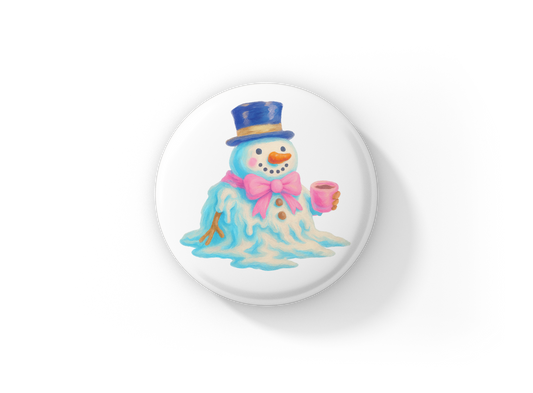 Snowman 8 Pin Back Button, Magnet