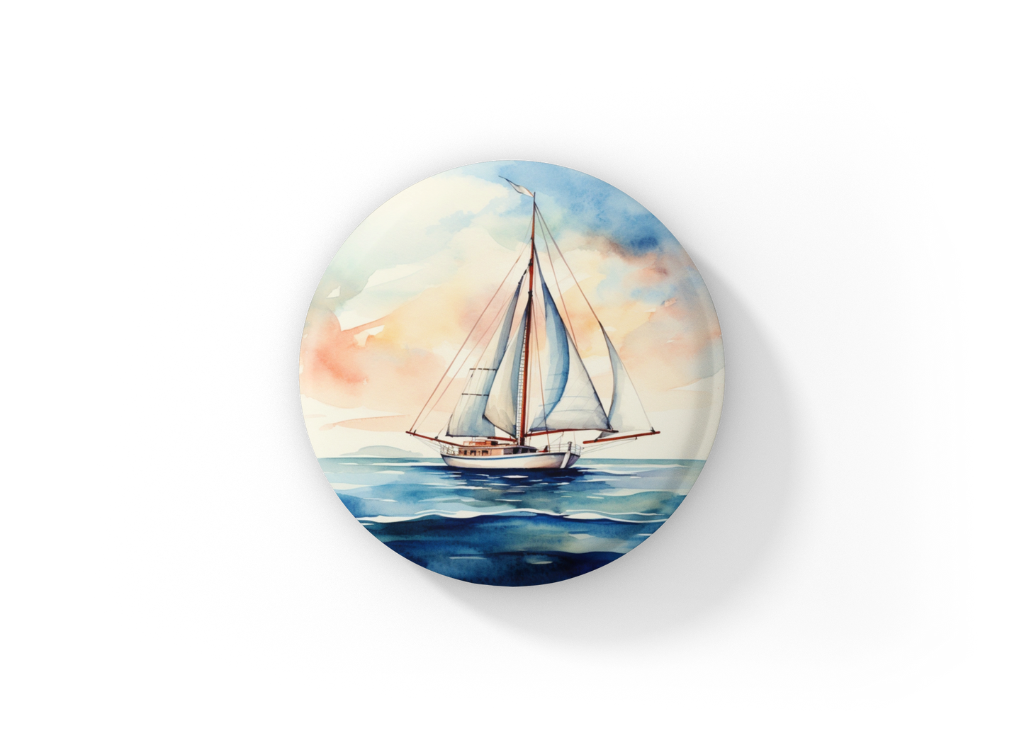 Sail Boat 5 Pin Back Button, Magnet