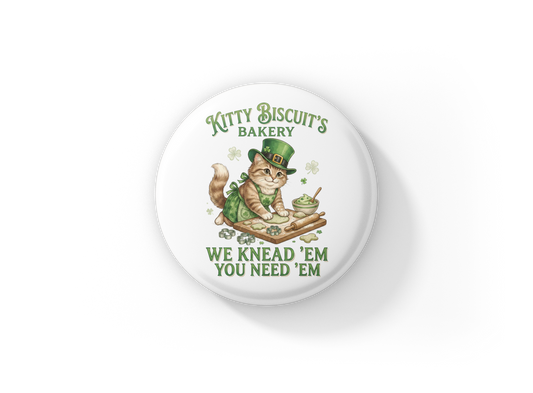 Kitty Biscuits Bakery Pin Back Button, Magnet