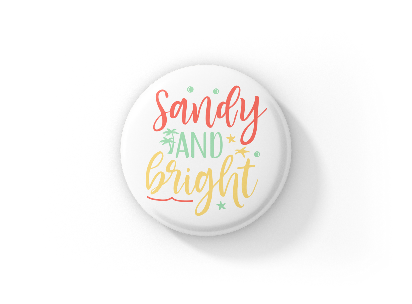 Sandy and Bright Pin Back Button, Magnet