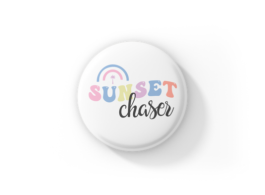 Sunset Chaser Pin Back Button, Magnet