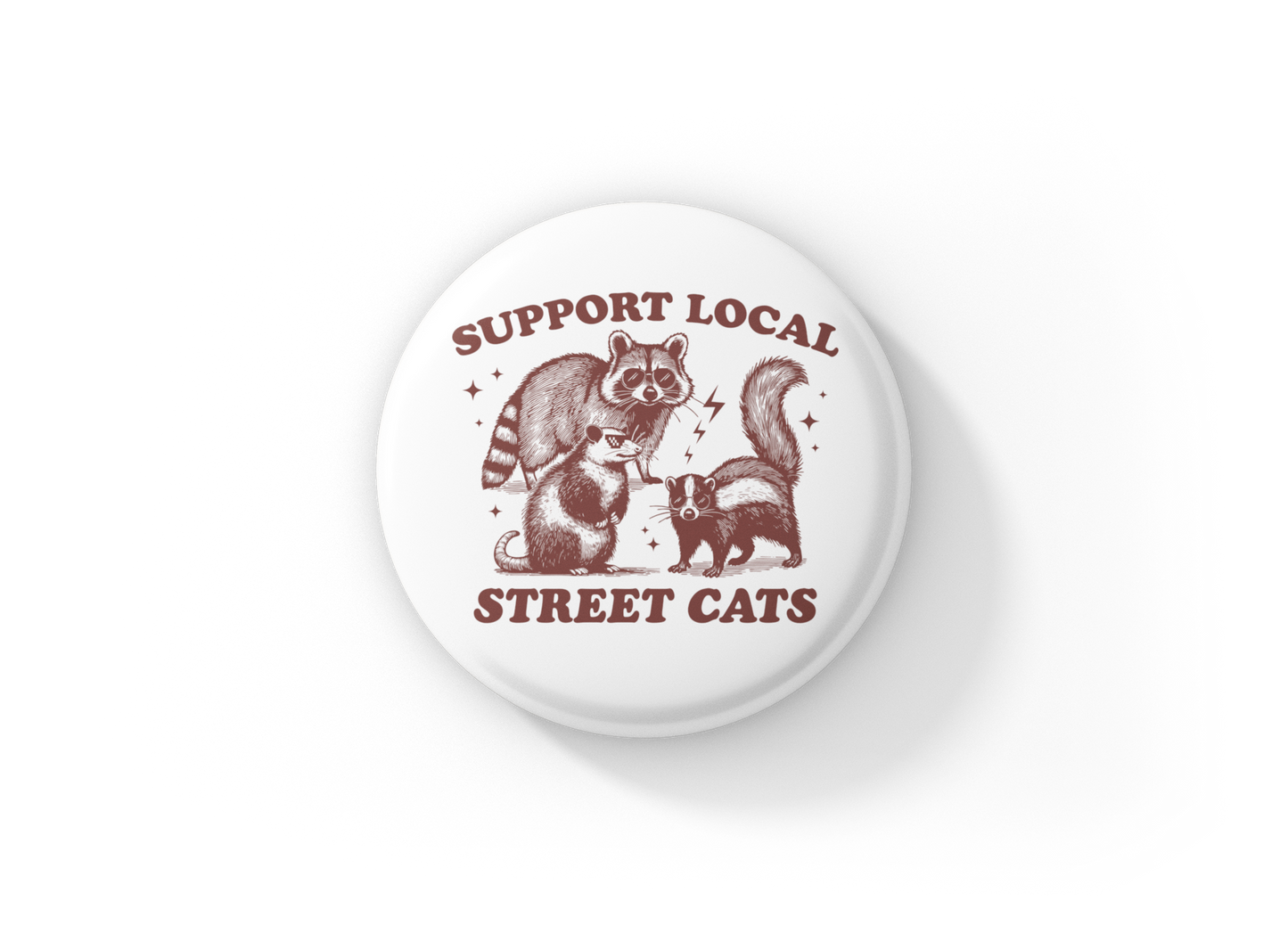 Support Local Street Cats Pin Back Button, Magnet