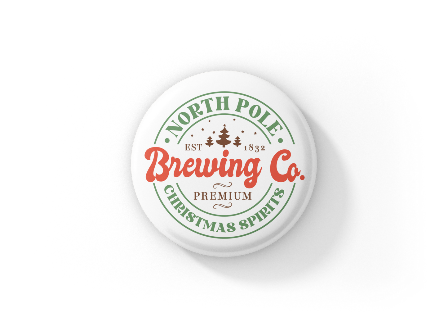 North Pole Brewing Co Pin Back Button, Magnet