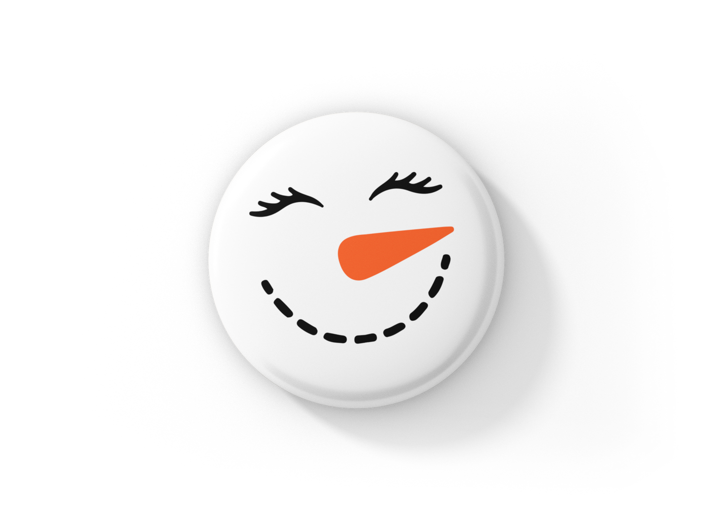 Snowman Face 1 Pin Back Button, Magnet