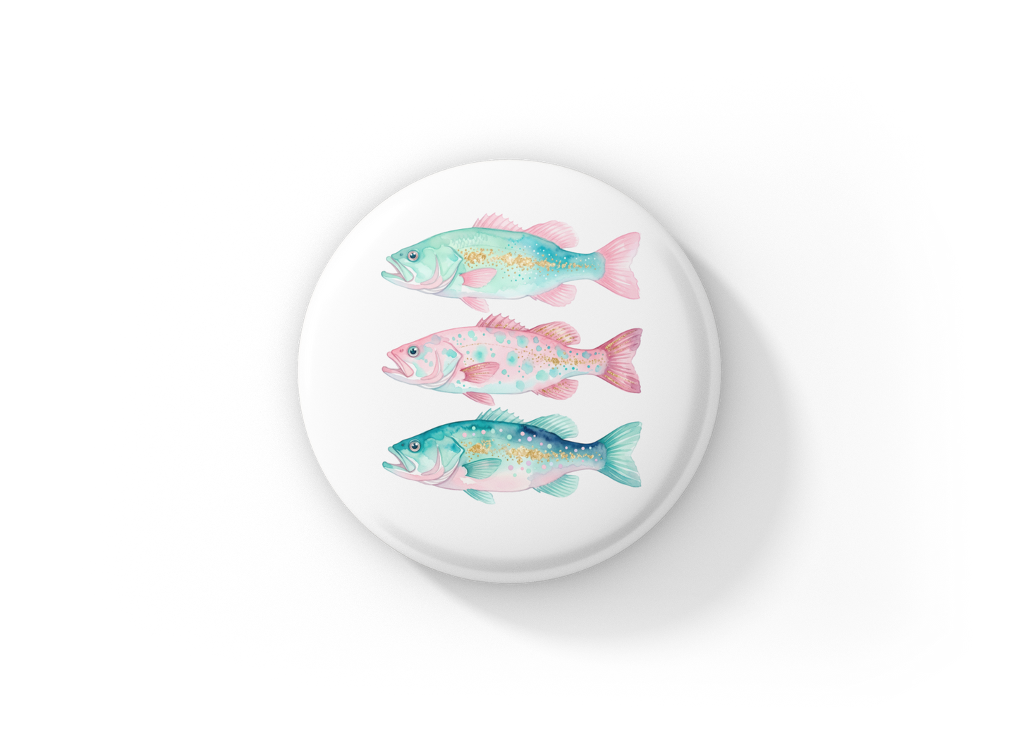 Fish Pastel Pin Back Button, Magnet