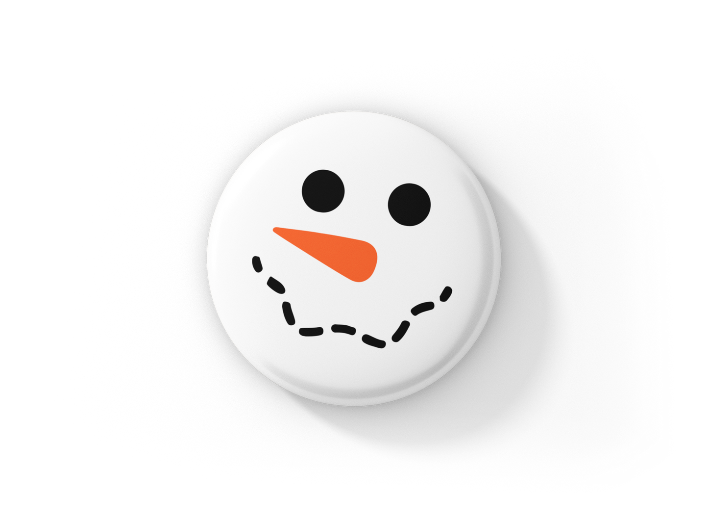 Snowman Face 2 Pin Back Button, Magnet