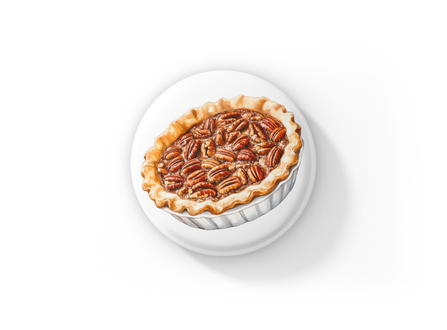 Pecan Pie Pin Back Button, Magnet