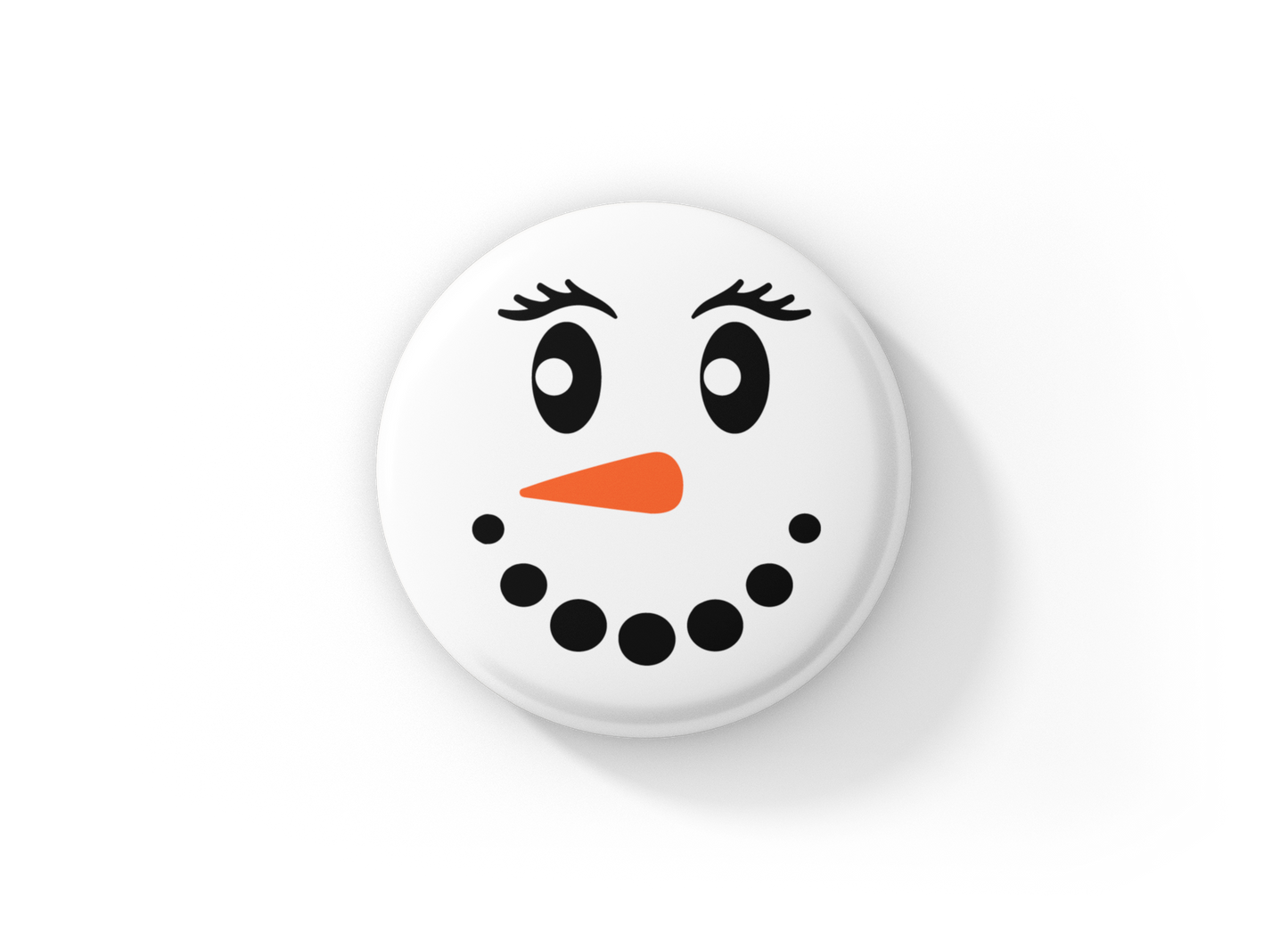 Snowman Face 3 Pin Back Button, Magnet