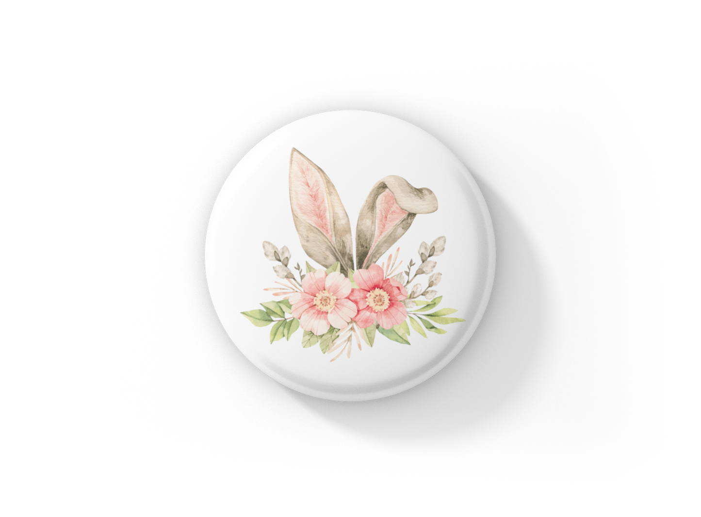 Easter Bunny Ears Pin Back Button, Magnet, Keychain