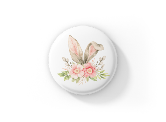 Easter Bunny Ears Pin Back Button