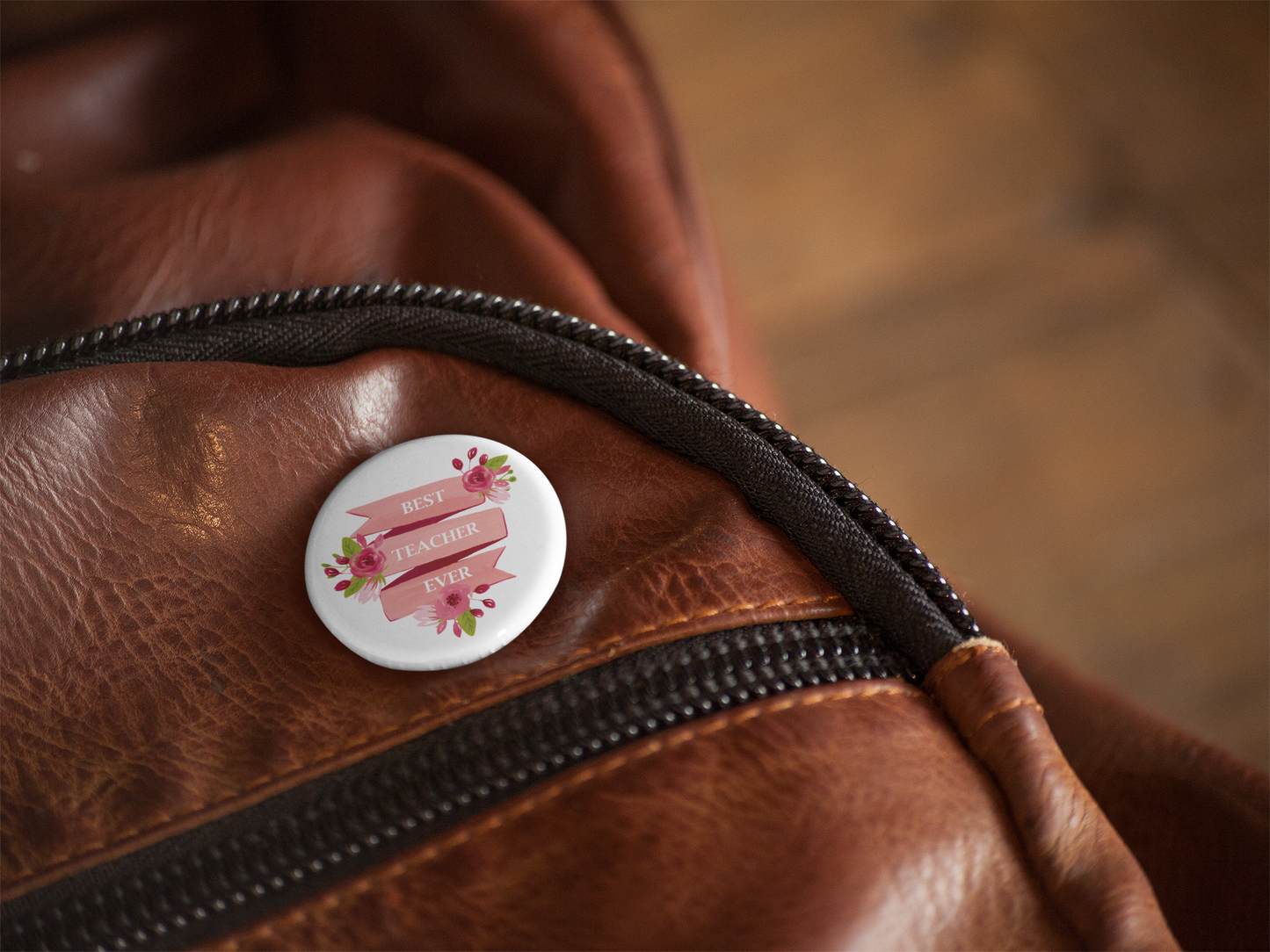 Best Teacher Ever Pin Back Button, Magnet, Keychain