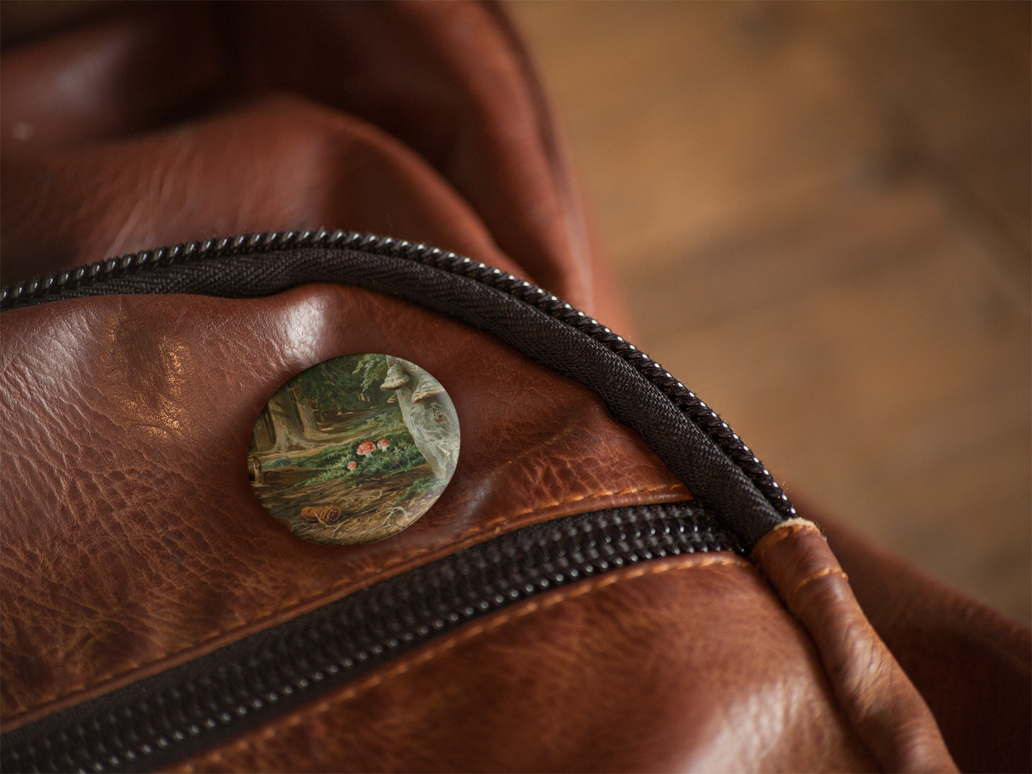 Mushroom Forest Pin Back Button, Magnet, Keychain