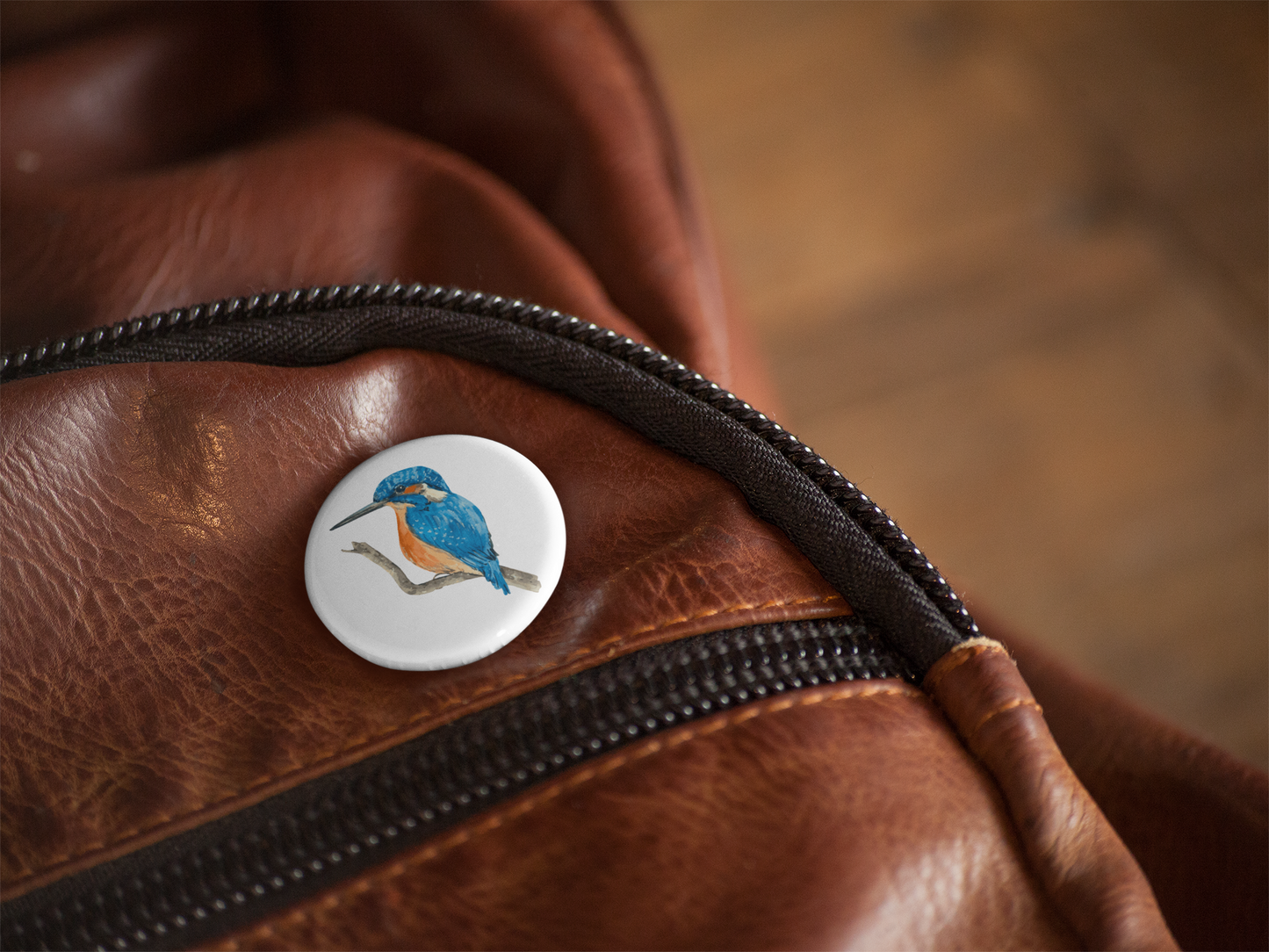 Kingfisher Pin Back Button, Magnet, Keychain