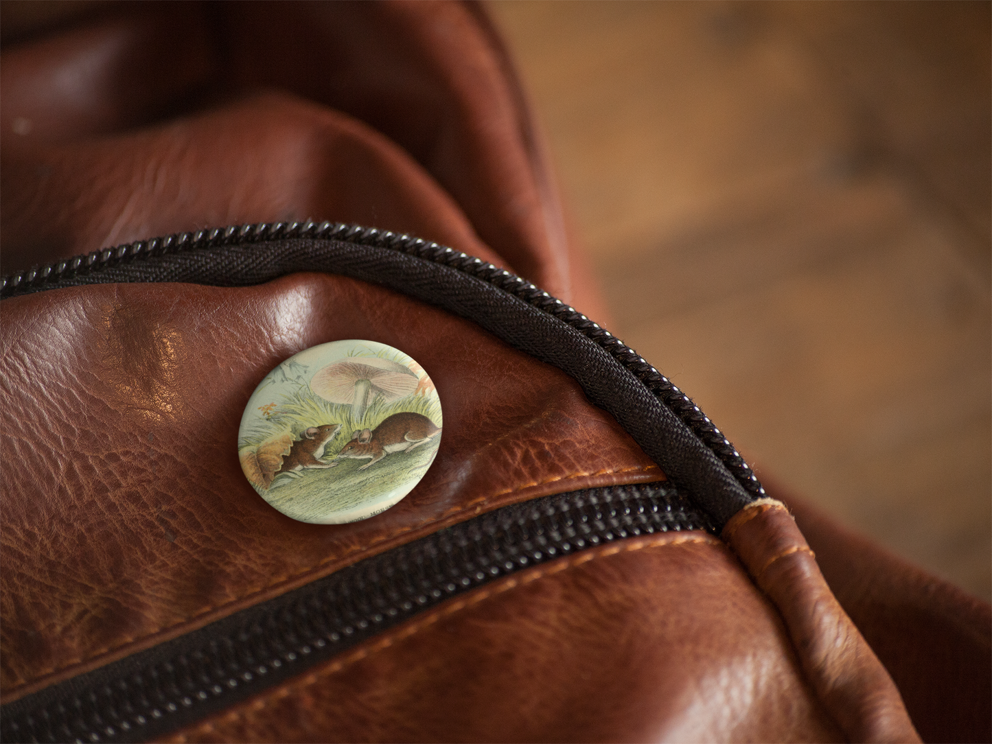 Field Mouse Pin Back Button, Magnet, Keychain